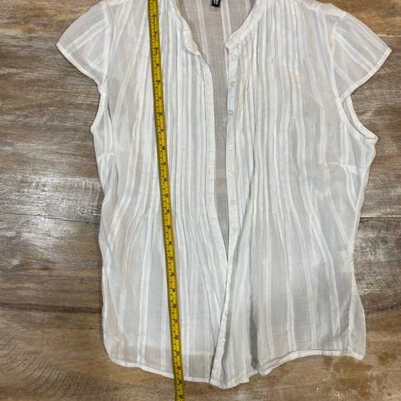Sheer White Button Down Top - Picture 5 of 7